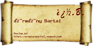 Örmény Bartal névjegykártya